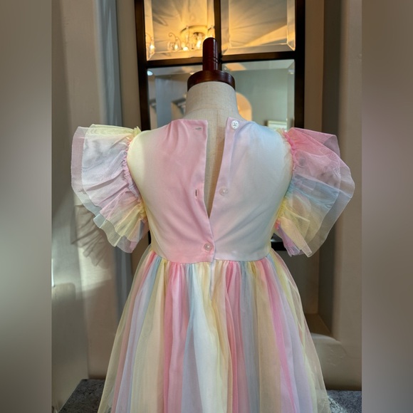 👑 Pippa & Julie-Girls' Rainbow Mesh Tutu Dress👑 - Picture 6 of 9